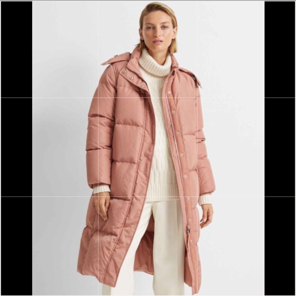 NWT Club Monaco Long Hooded Down Pink/Rose Coat